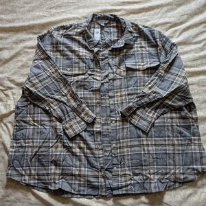 Old Navy | Women's Gray and Cream Plaid Flannel Shirt | Size 4X